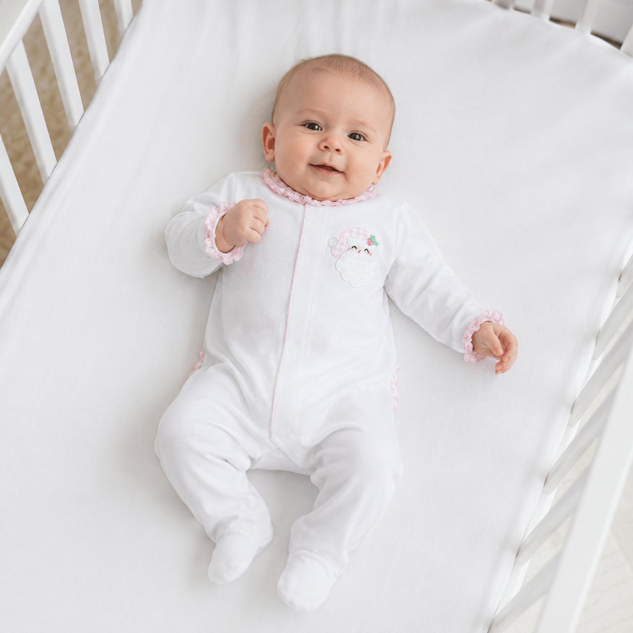 Magnolia Baby_Sweet St Nick Applique Ruffle Footie - Pink_1