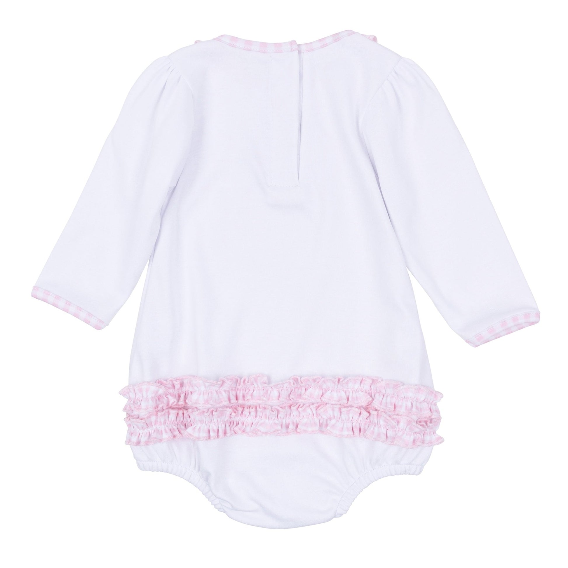 Magnolia Baby_Sweet St Nick Applique Ruffle Long Sleeve Bubble - Pink_4