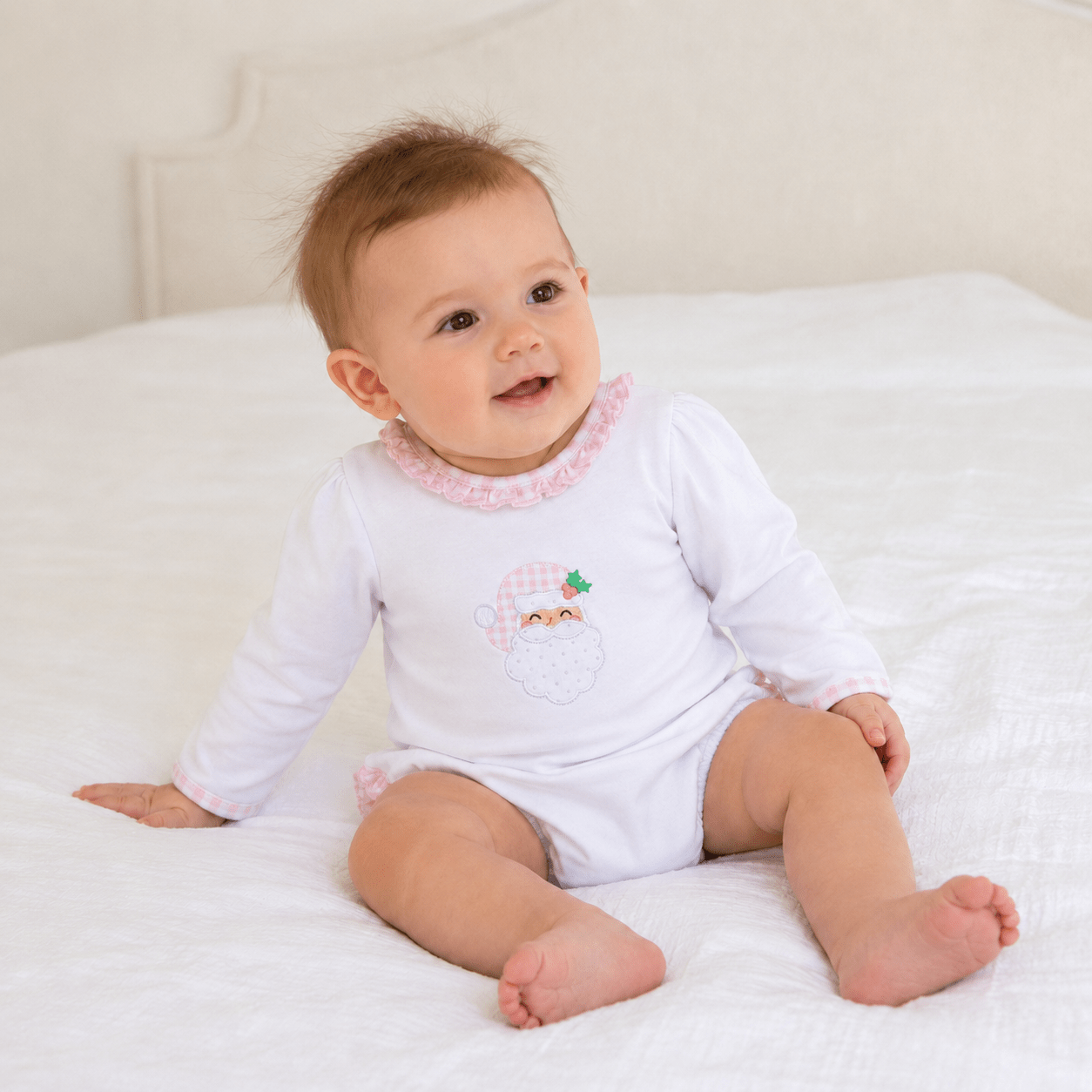 Magnolia Baby_Sweet St Nick Applique Ruffle Long Sleeve Bubble - Pink_1