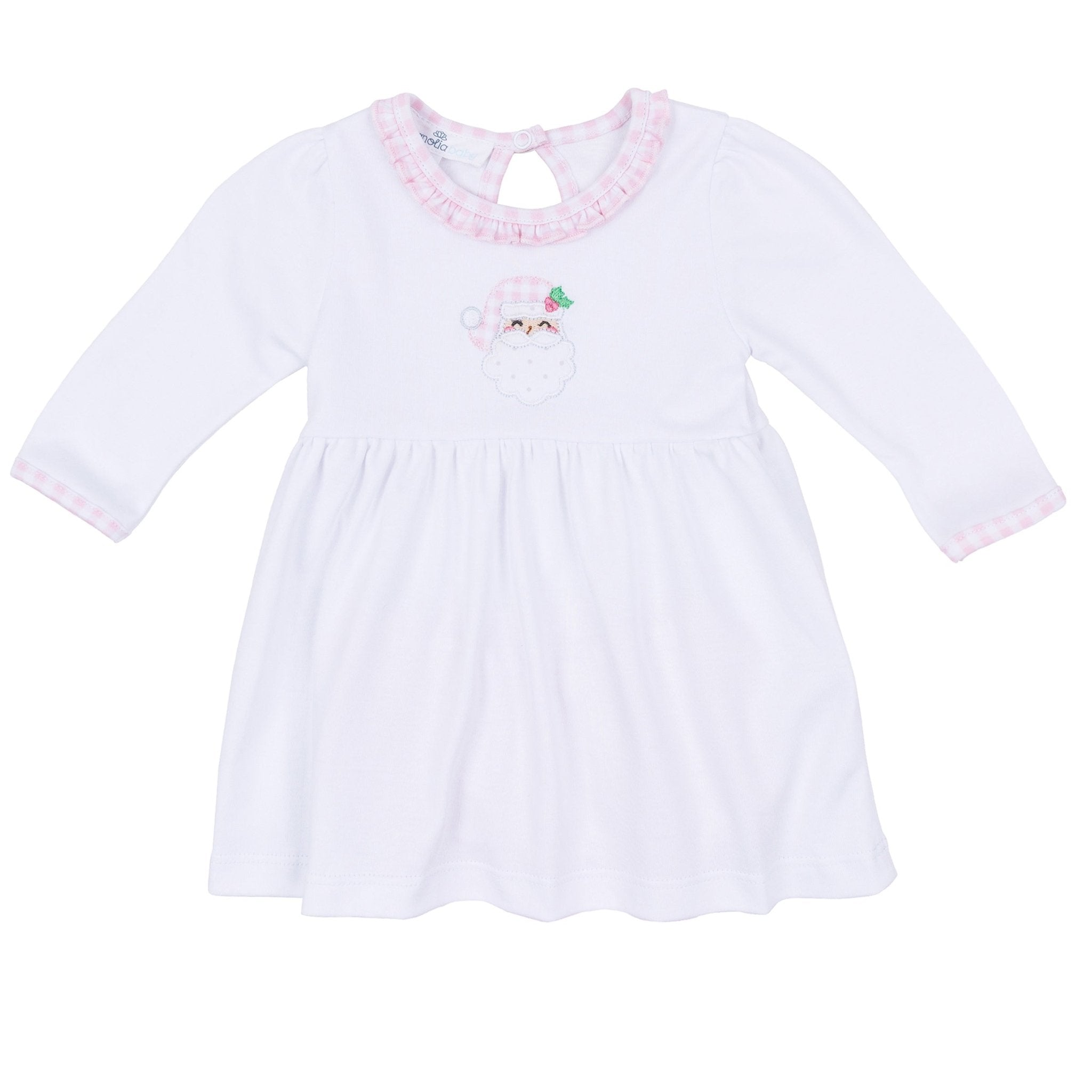 Magnolia Baby_Sweet St Nick Applique Ruffle Long Sleeve Dress - Pink_2