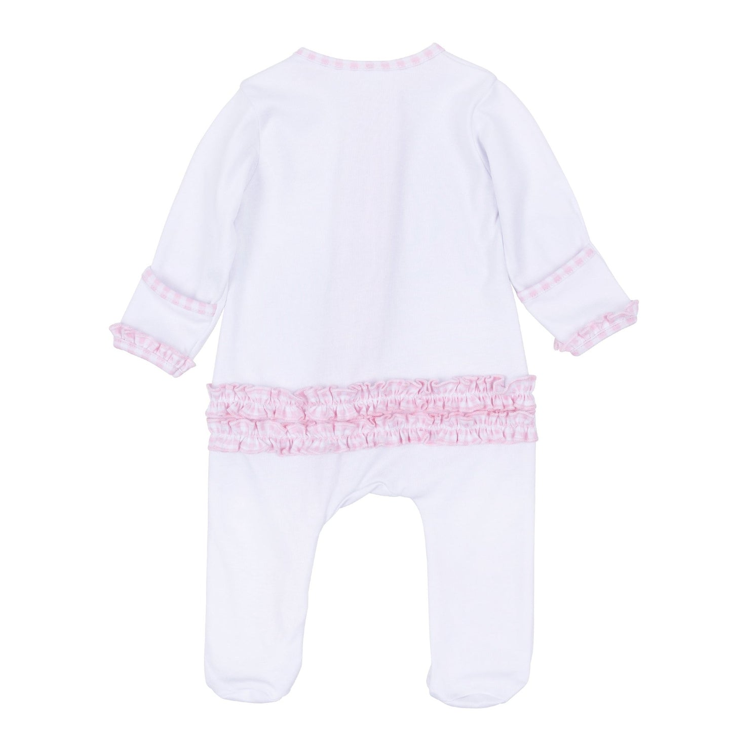 Magnolia Baby_Sweet St Nick Applique Ruffle Zip Footie - Pink_3