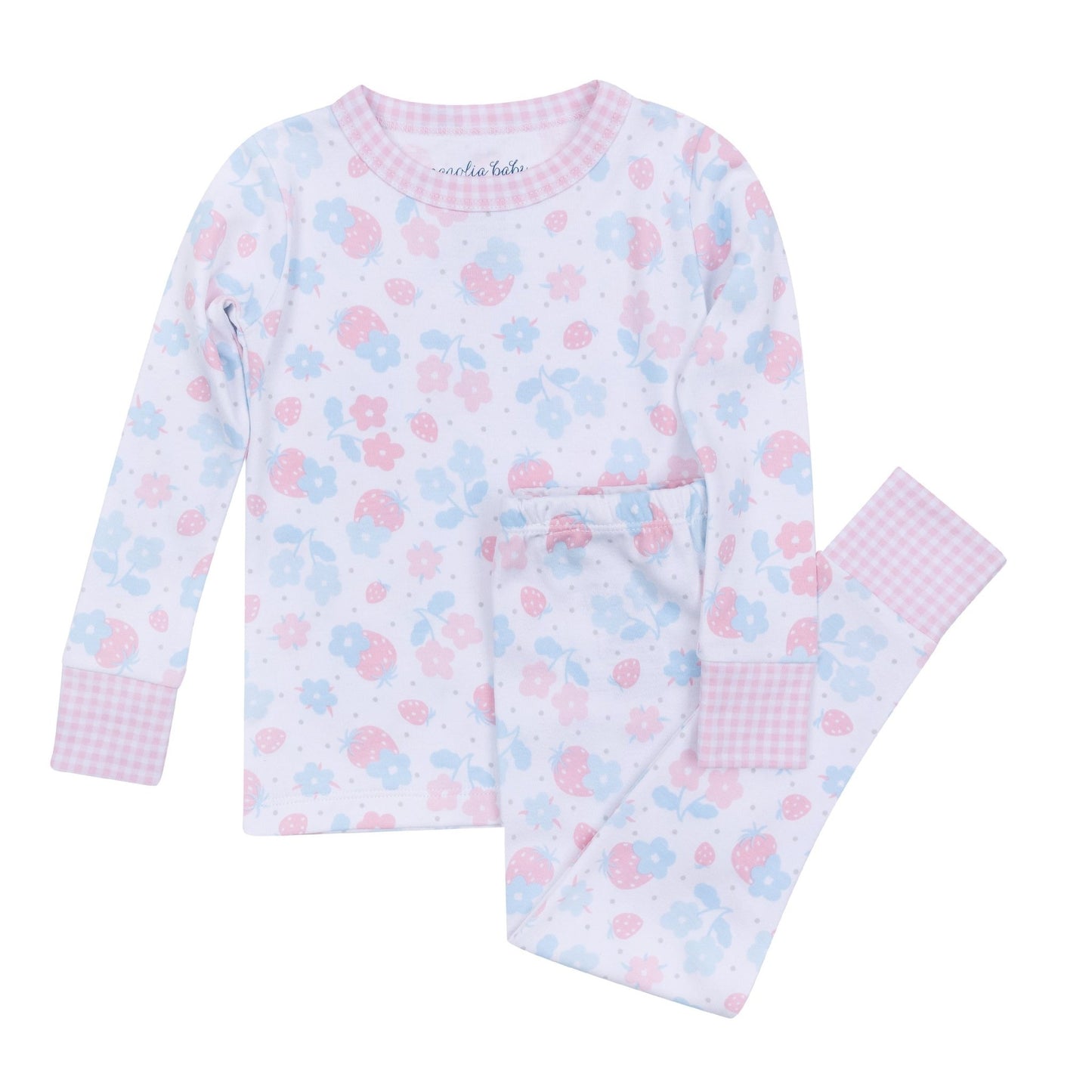 Sweet Strawberries Long Pajamas - Magnolia BabyLong Pajamas