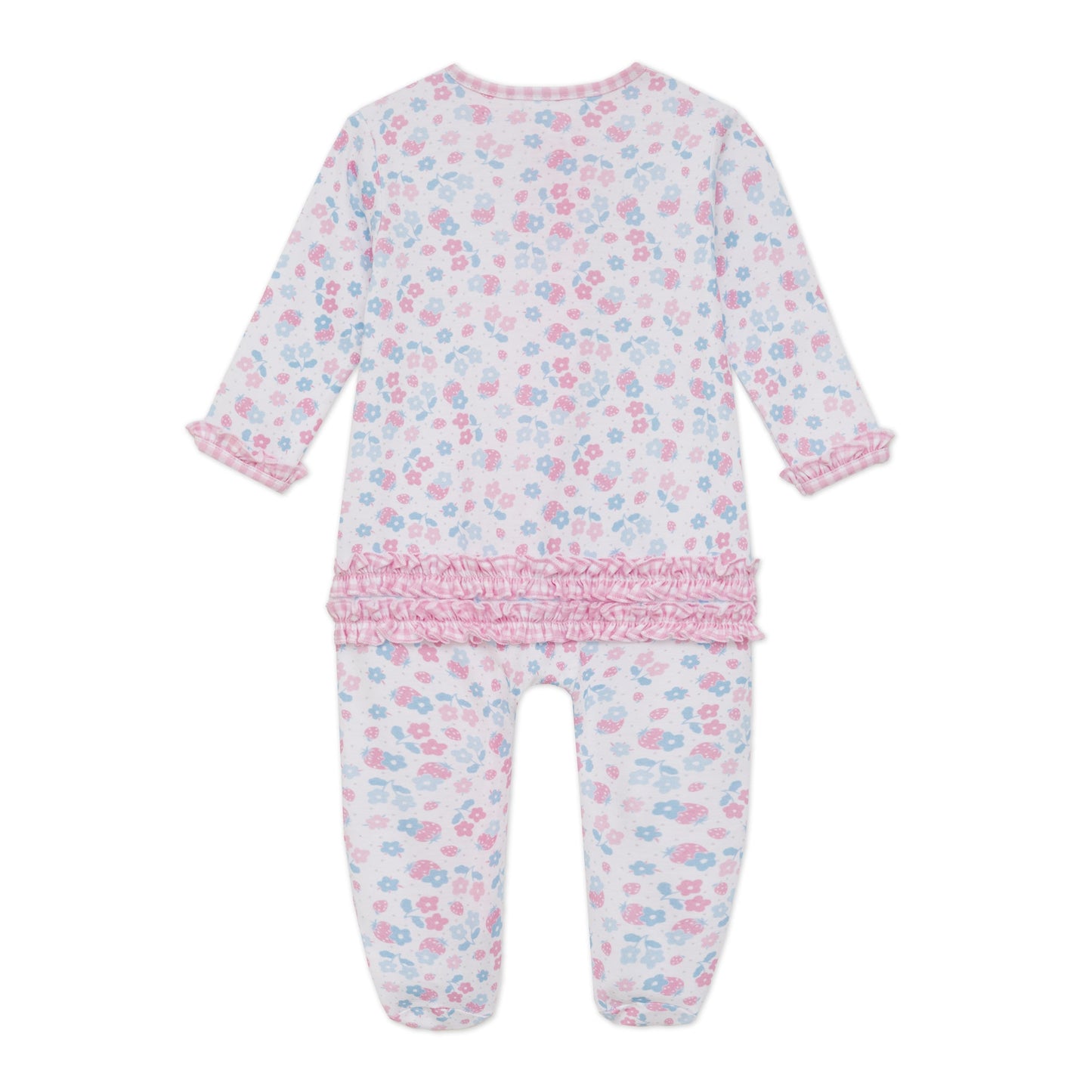Sweet Strawberries Ruffle Zip Footie - Magnolia BabyFootie