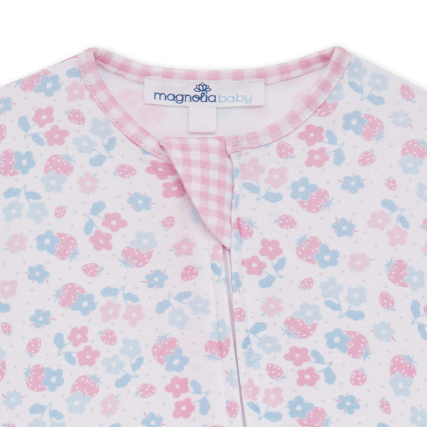 Sweet Strawberries Ruffle Zip Footie - Magnolia BabyFootie