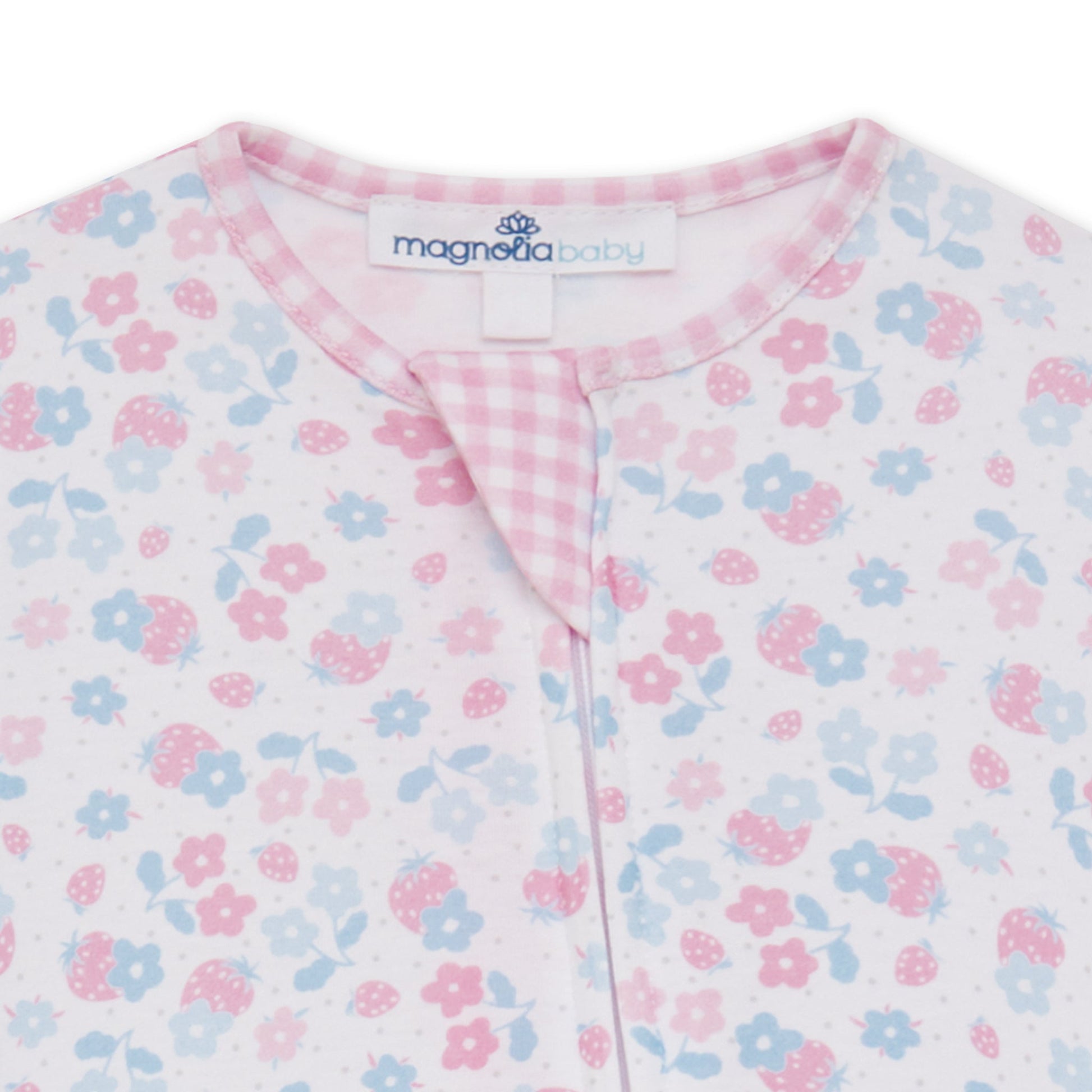 Sweet Strawberries Ruffle Zip Footie - Magnolia BabyFootie