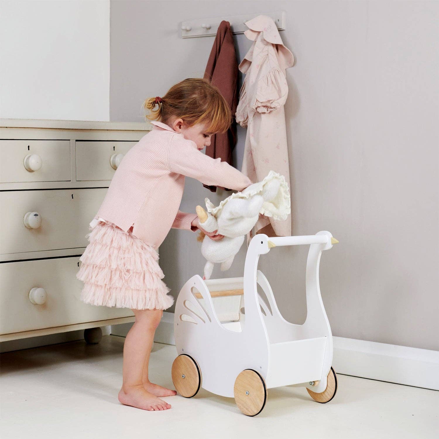 Sweet Swan Pram - Magnolia BabyWooden Toy