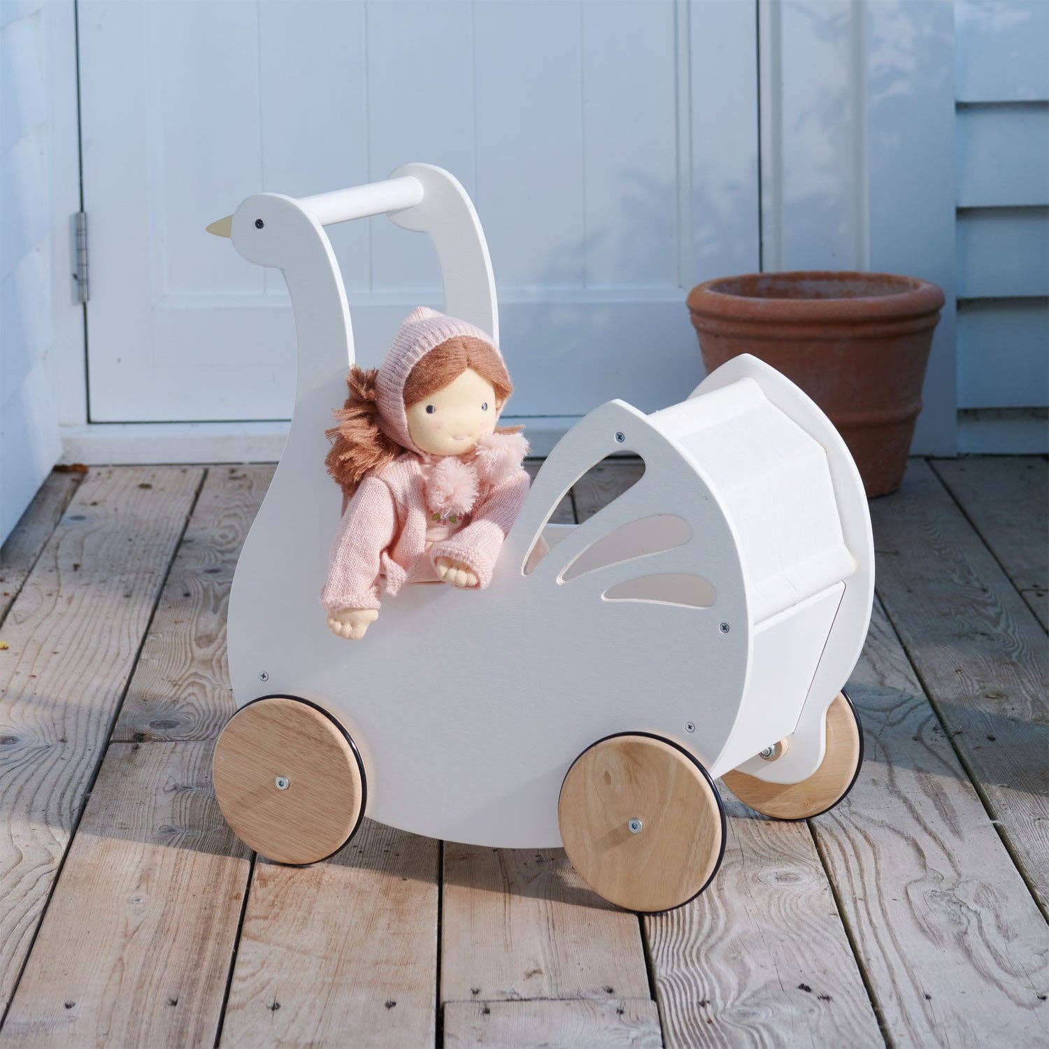 Sweet Swan Pram - Magnolia BabyWooden Toy