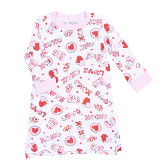 Sweet Valentine Girl's Big Kid Long Sleeve Nightdress - Magnolia BabyNightdress