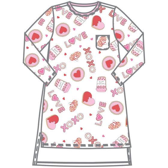 Sweet Valentine Girl's Infant/Toddler Long Sleeve Nightdress - Magnolia BabyNightdress