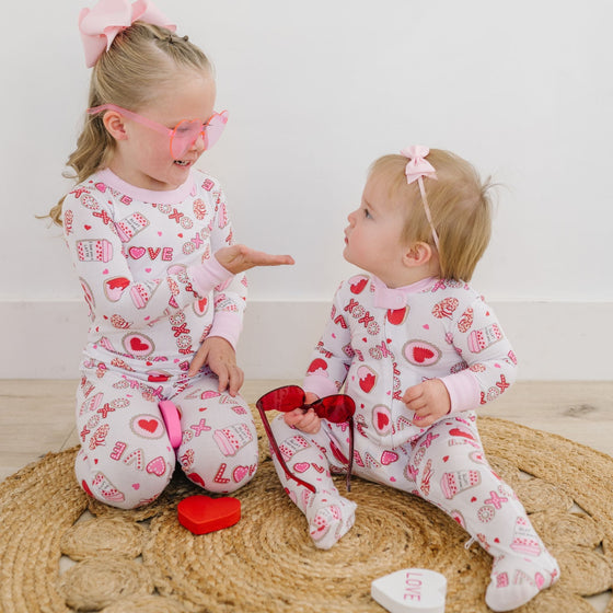 Sweet Valentine Long Pajamas - Pink - Magnolia BabyLong Pajamas