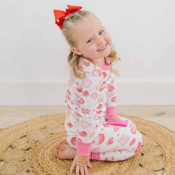 Sweet Valentine Long Pajamas - Pink - Magnolia BabyLong Pajamas