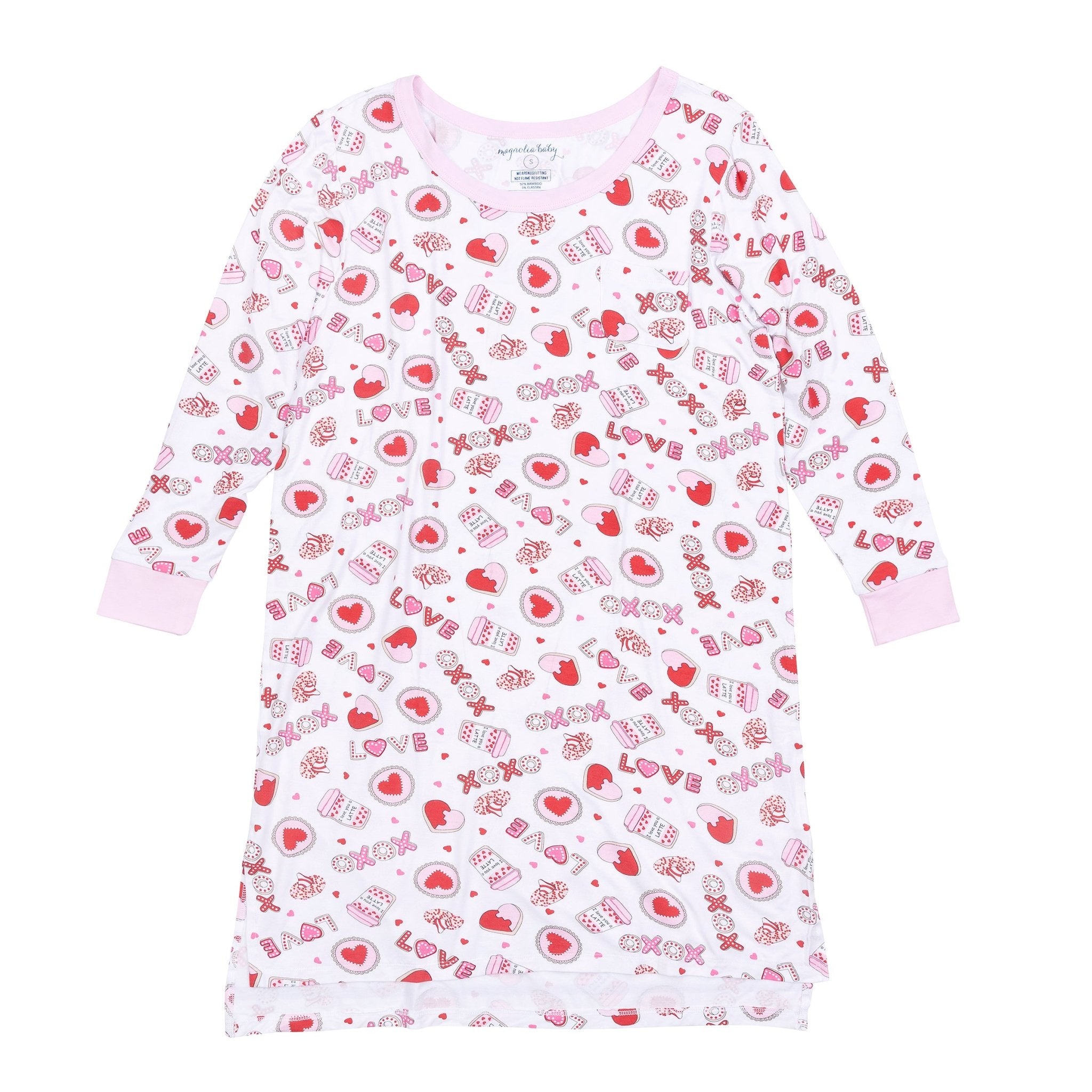 Sweet Valentine Women's Night Long Sleeve Shirt - Magnolia BabyNight Shirt