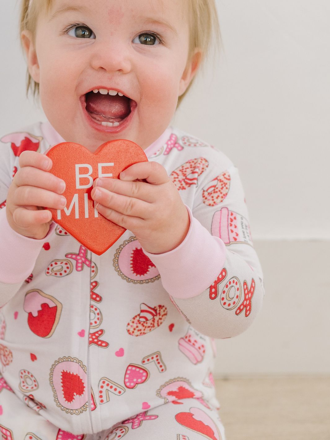 Sweet Valentine Zip Footie - Pink - Magnolia BabyFootie