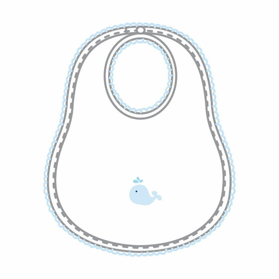 Sweet Whales Blue Embroidered Bib - Magnolia BabyBib