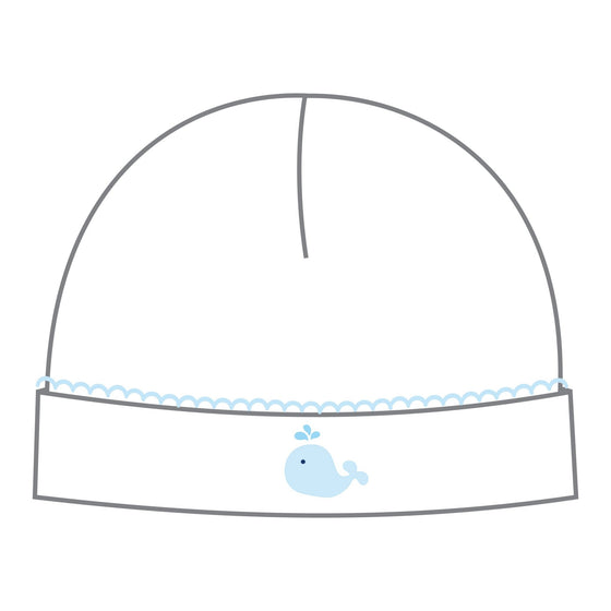 Sweet Whales Blue Embroidered Hat - Magnolia BabyHat
