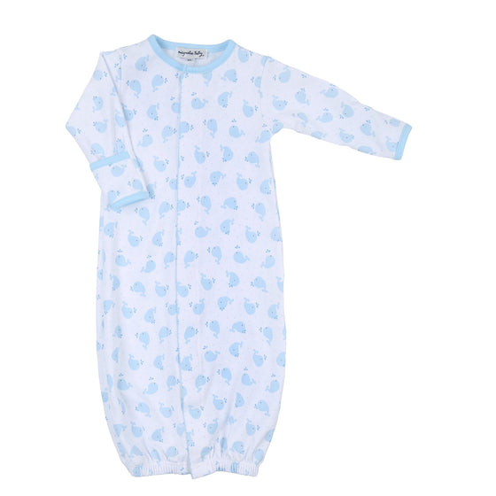 Sweet Whales Blue Print Converter - Magnolia BabyConverter Gown