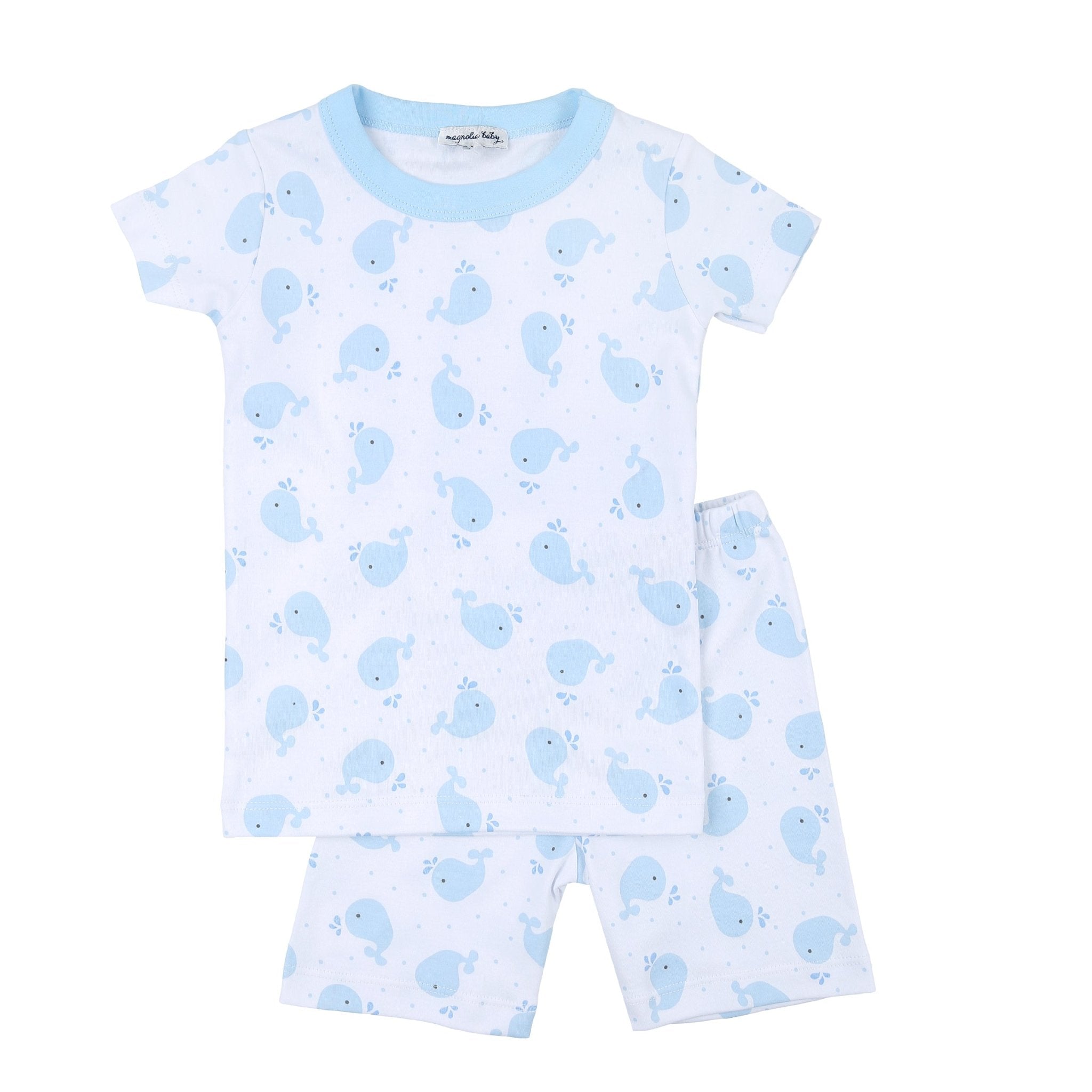 Sweet Whales Blue Short Pajamas - Magnolia BabyShort Pajamas