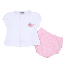  Sweet Whales Pink Embroidered Ruffle Diaper Cover Set - Magnolia BabyDiaper Cover