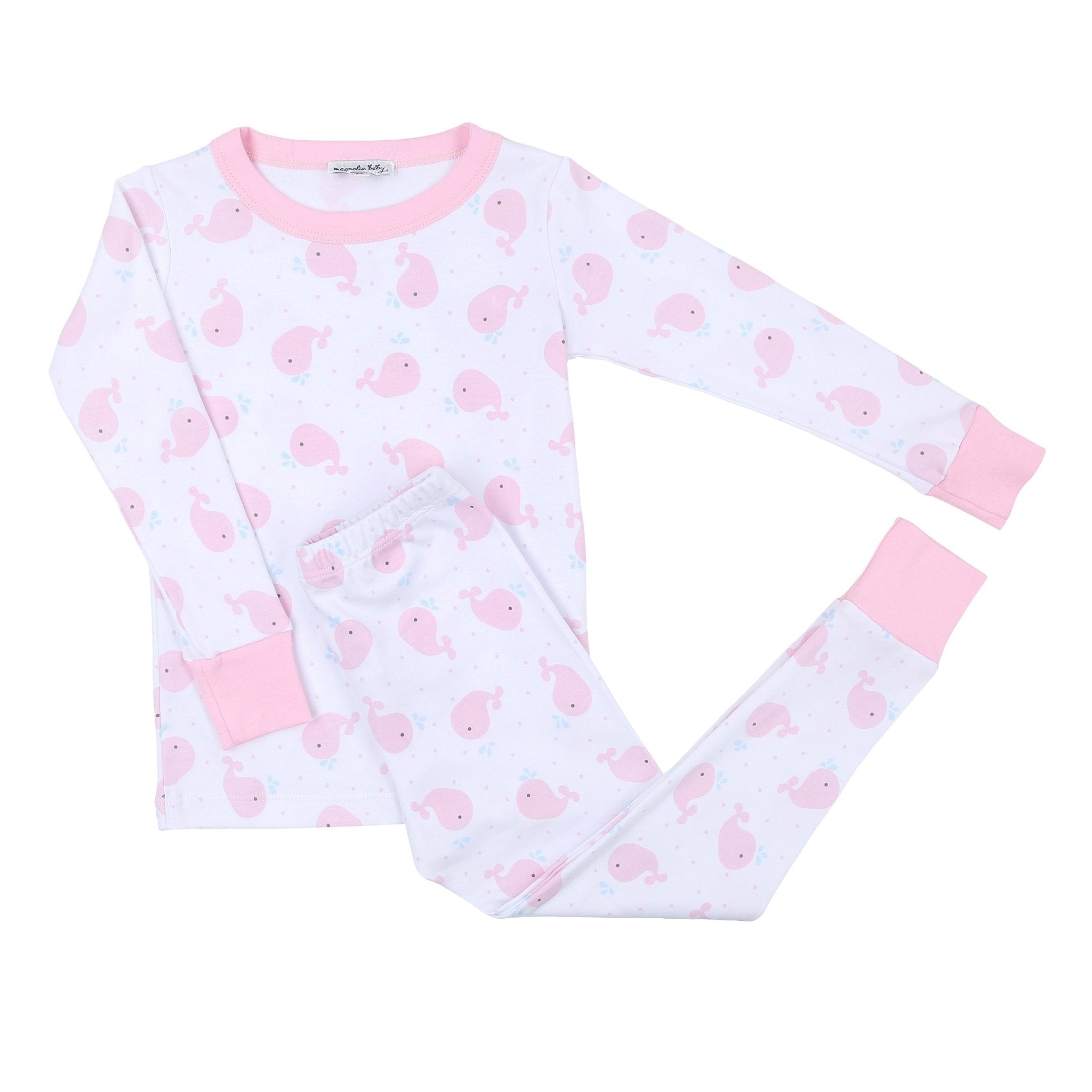 Sweet Whales Pink Long Pajamas - Magnolia BabyLong Pajamas