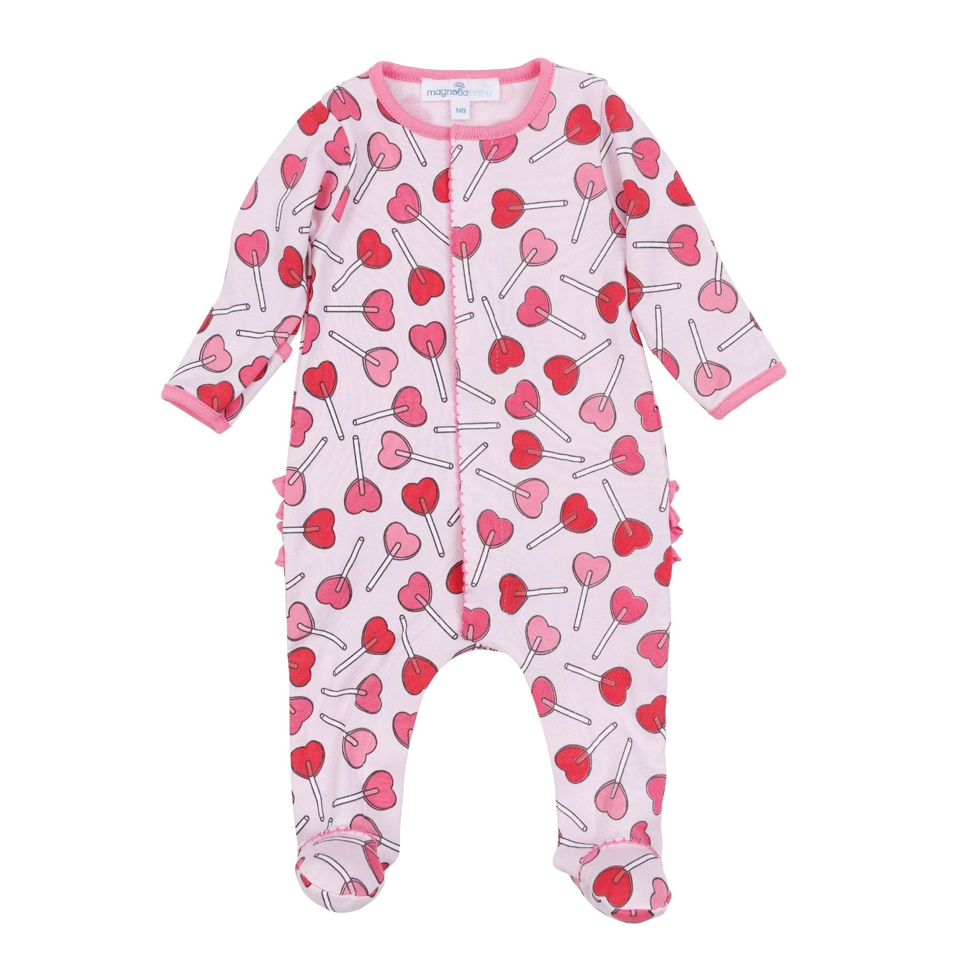 Sweetheart Pops Ruffle Footie - Magnolia BabyFootie