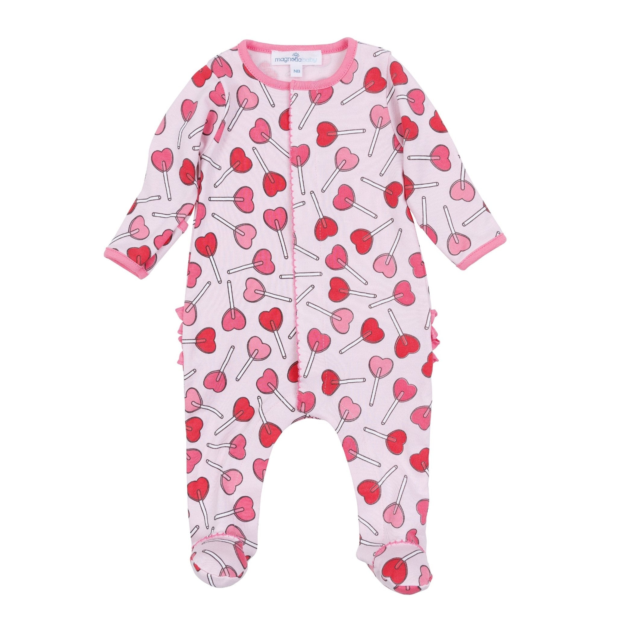 Sweetheart Pops Ruffle Footie - Magnolia BabyFootie
