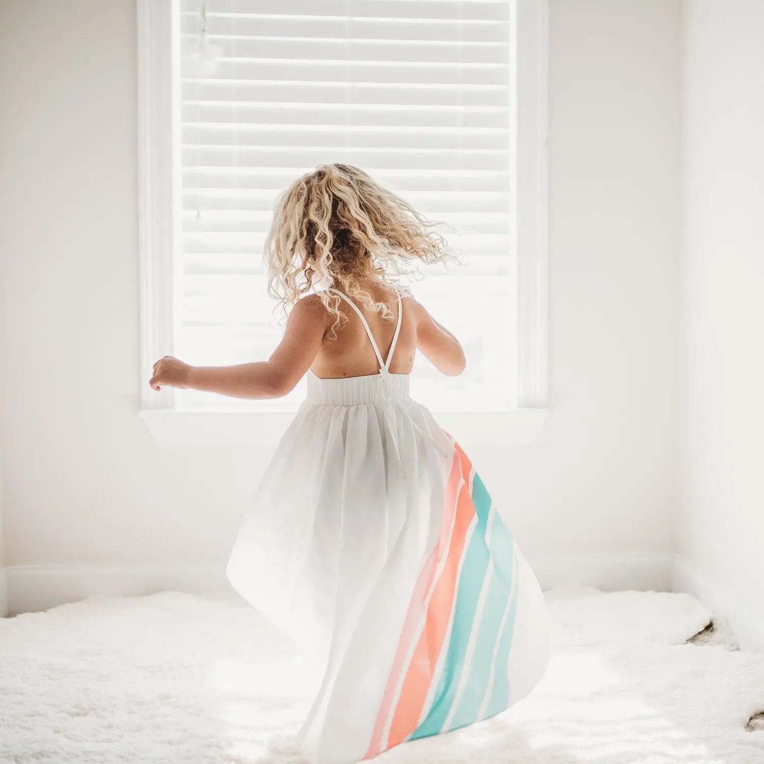Teal Rainbow Hi - Lo Dress - Magnolia BabyDress