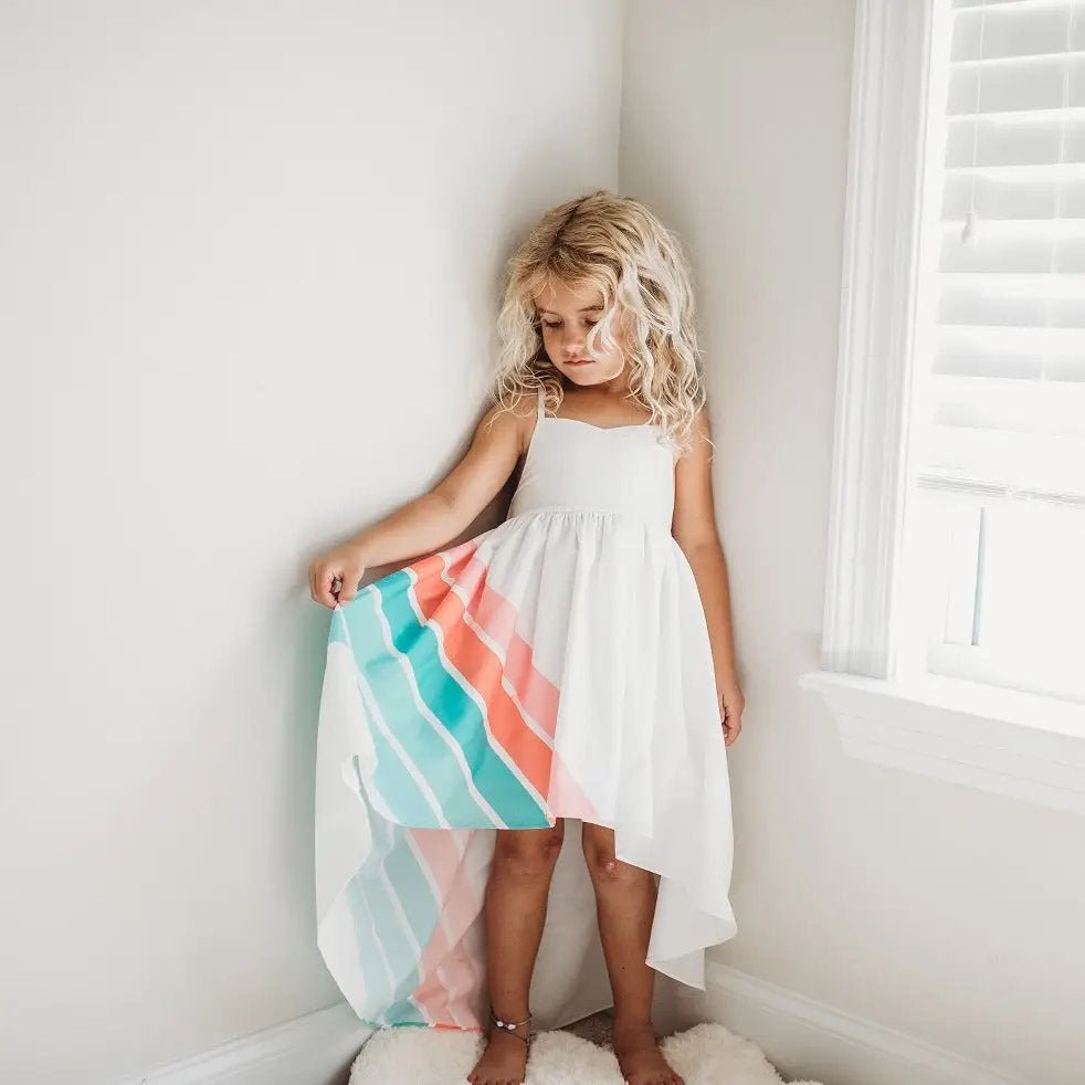 Teal Rainbow Hi - Lo Dress - Magnolia BabyDress