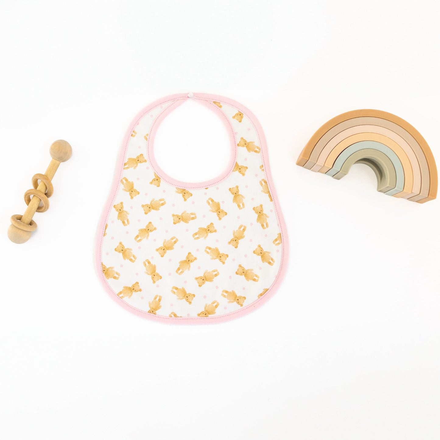 Teddy Bib - Pink by Luna and Arlo - Luna and ArloBib
