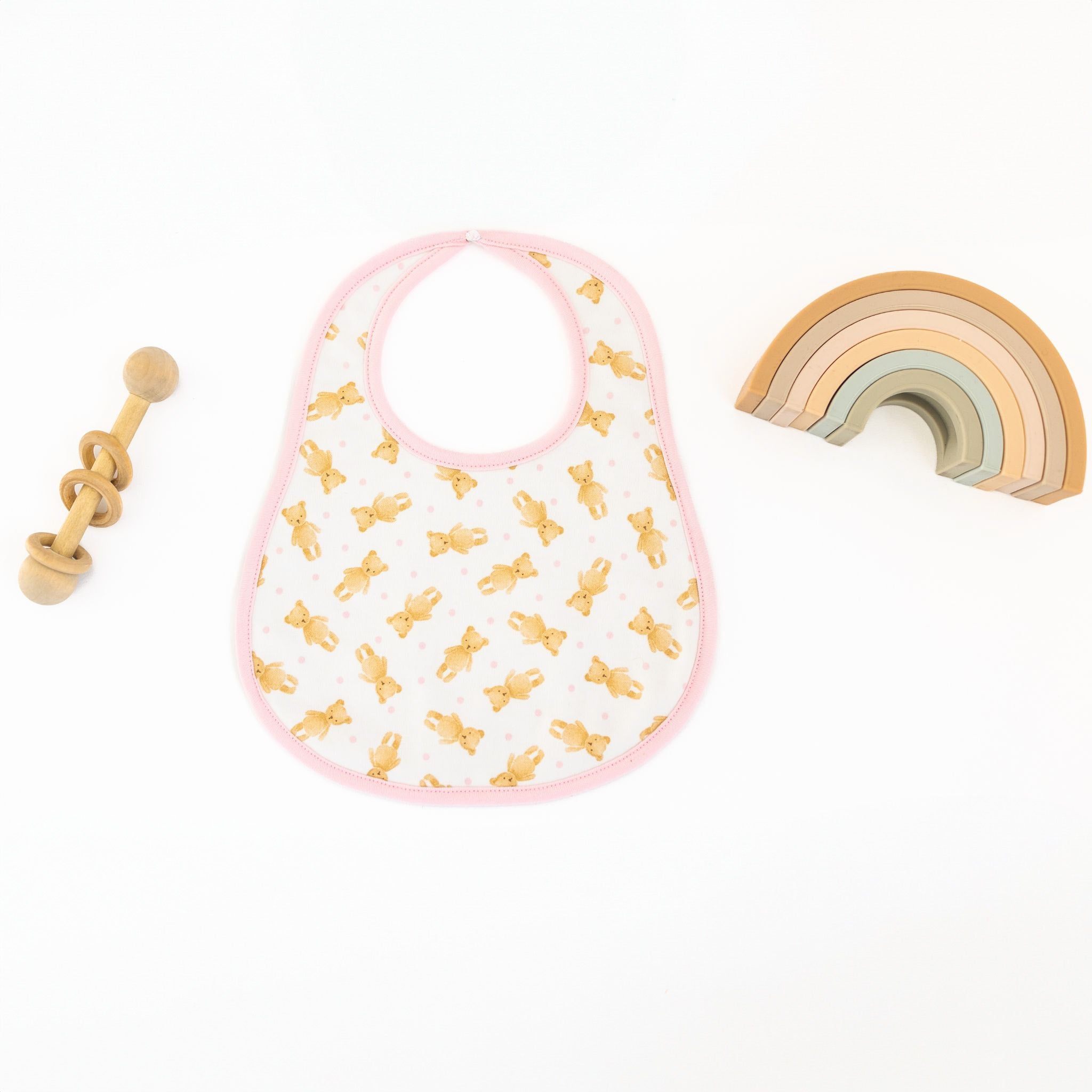 Teddy Bib - Pink by Luna and Arlo - Luna and ArloBib