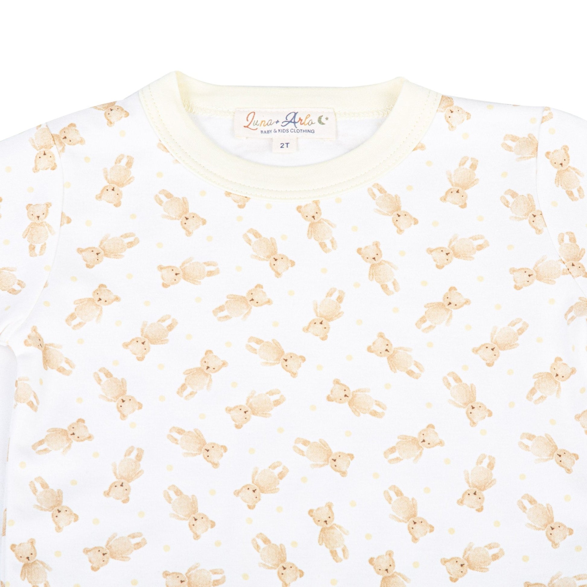 Teddy Long Pajamas - Ivory - Luna and ArloLong Pajamas