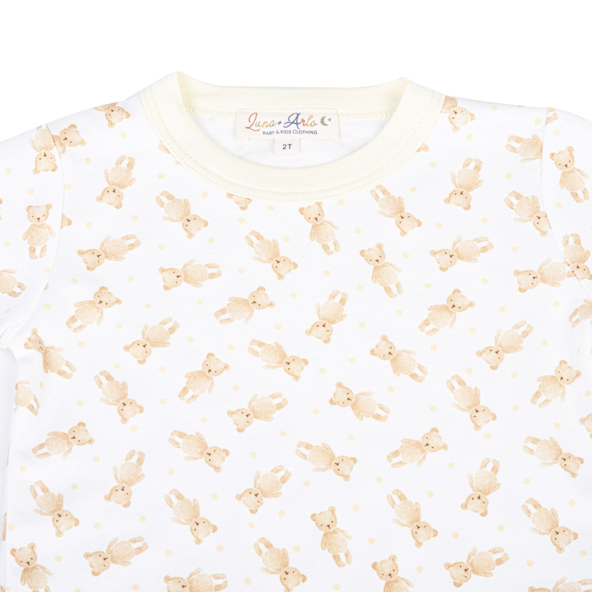 Teddy Long Pajamas - Ivory - Luna and ArloLong Pajamas