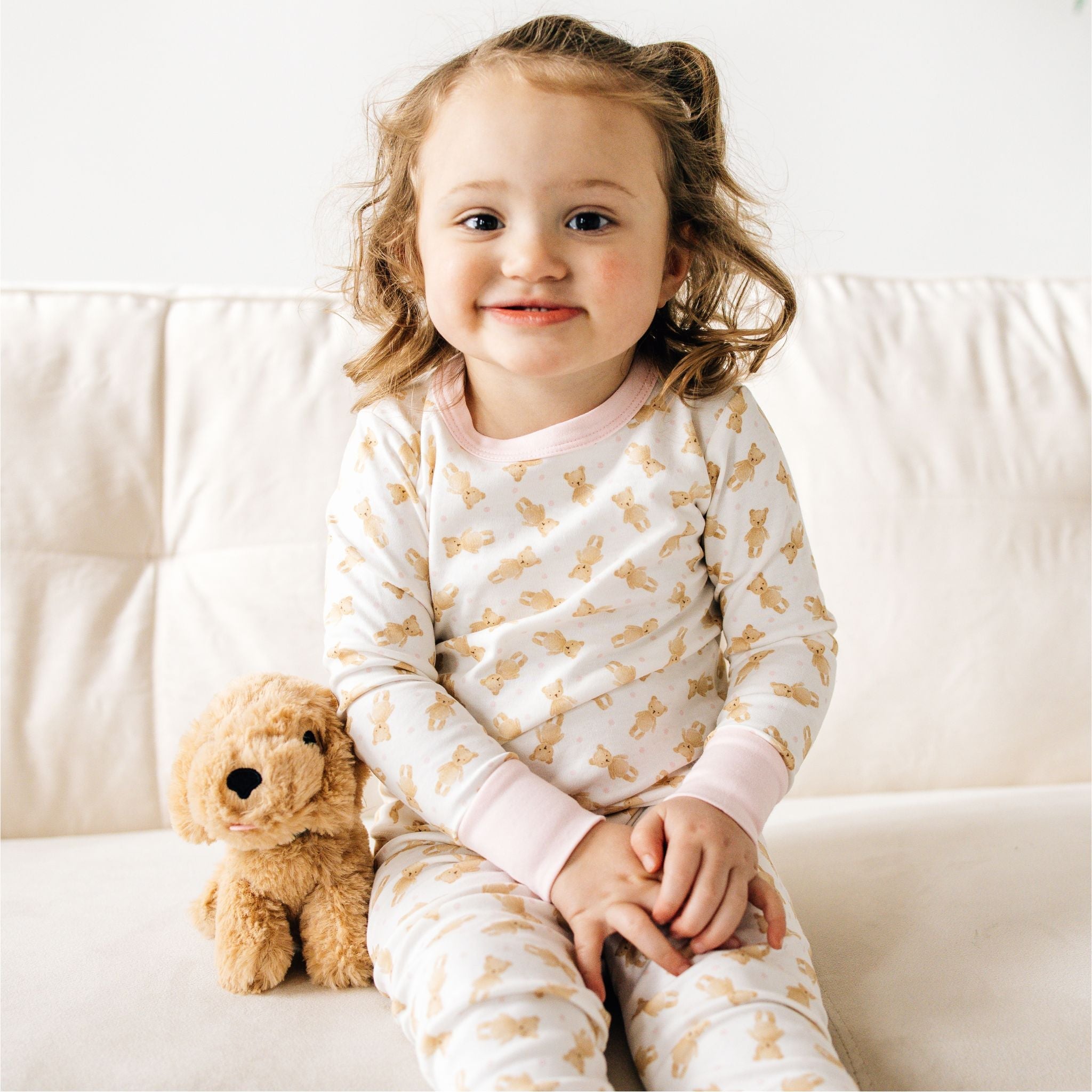 Teddy Long Pajamas - Pink by Luna and Arlo - Luna and ArloLong Pajamas