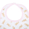 Teddy Print Bib - Pink - Magnolia BabyBib