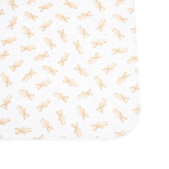 Teddy Print Swaddle Blanket - Ivory - Magnolia BabySwaddle Blanket