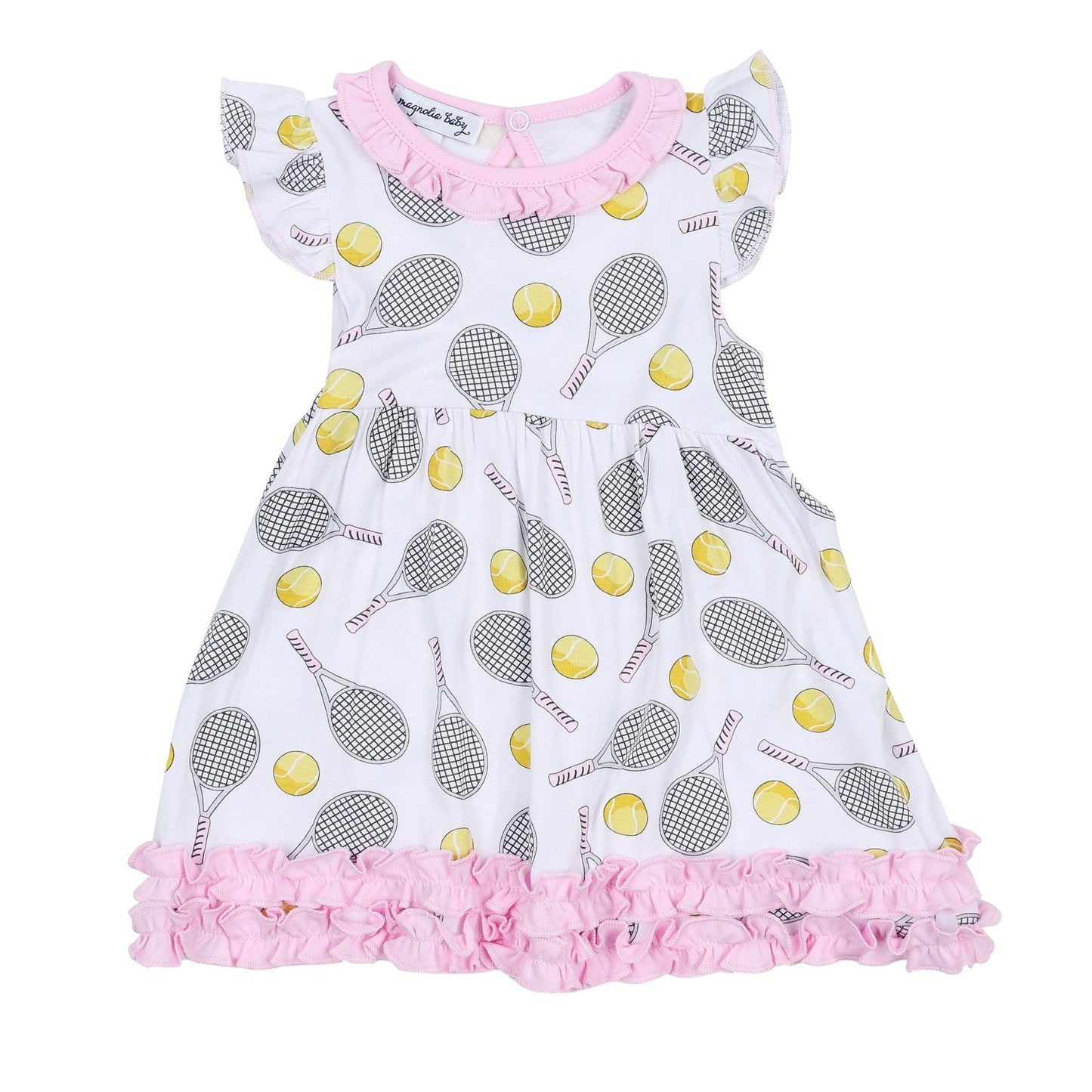 Tennis Anyone? Flutters Dress Set in Pink - Magnolia BabyDress