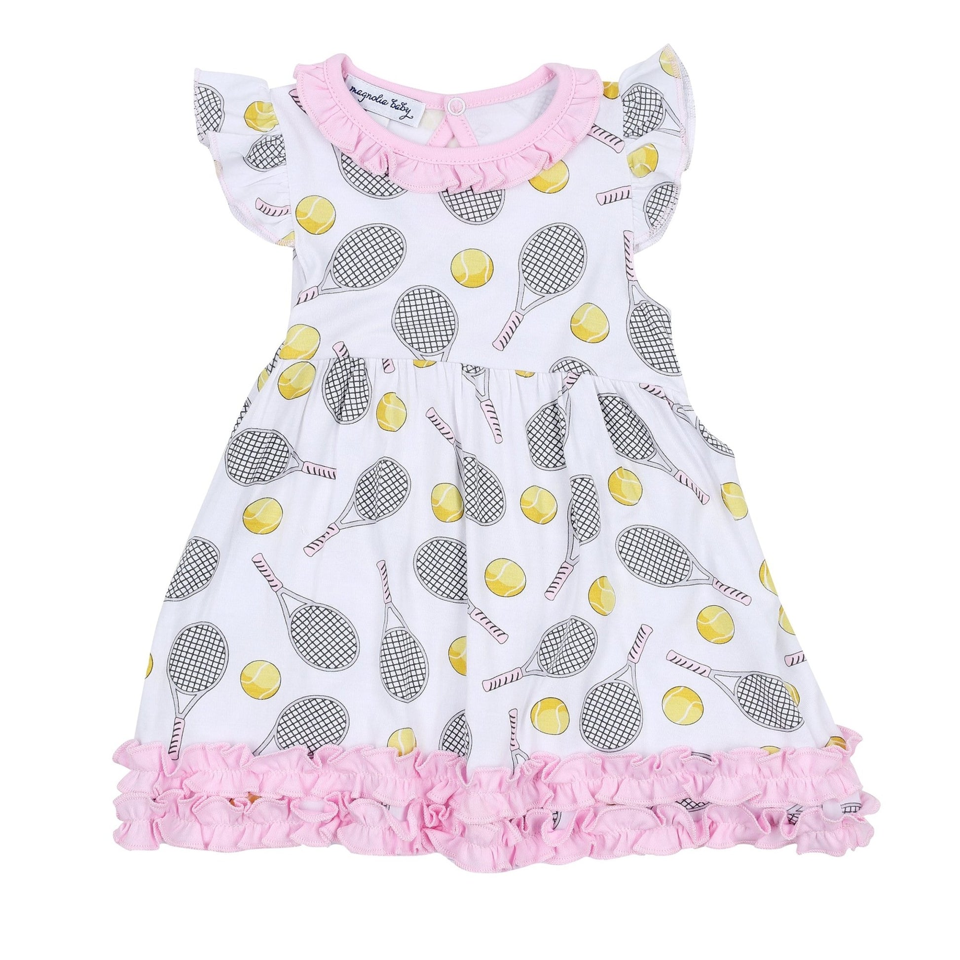 Tennis Anyone? Flutters Dress Set in Pink - Magnolia BabyDress