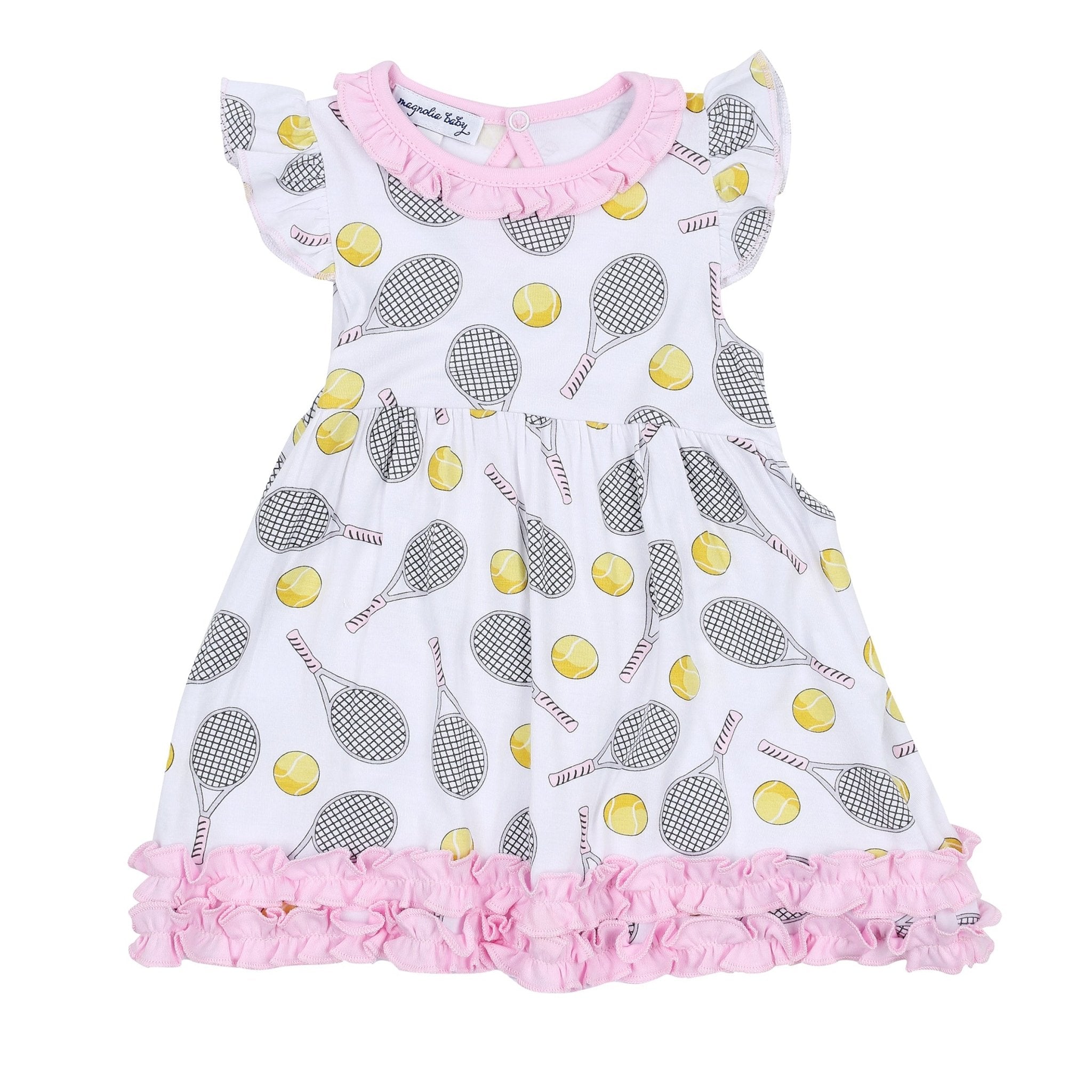 Tennis Anyone? Flutters Dress Set in Pink - Magnolia BabyDress