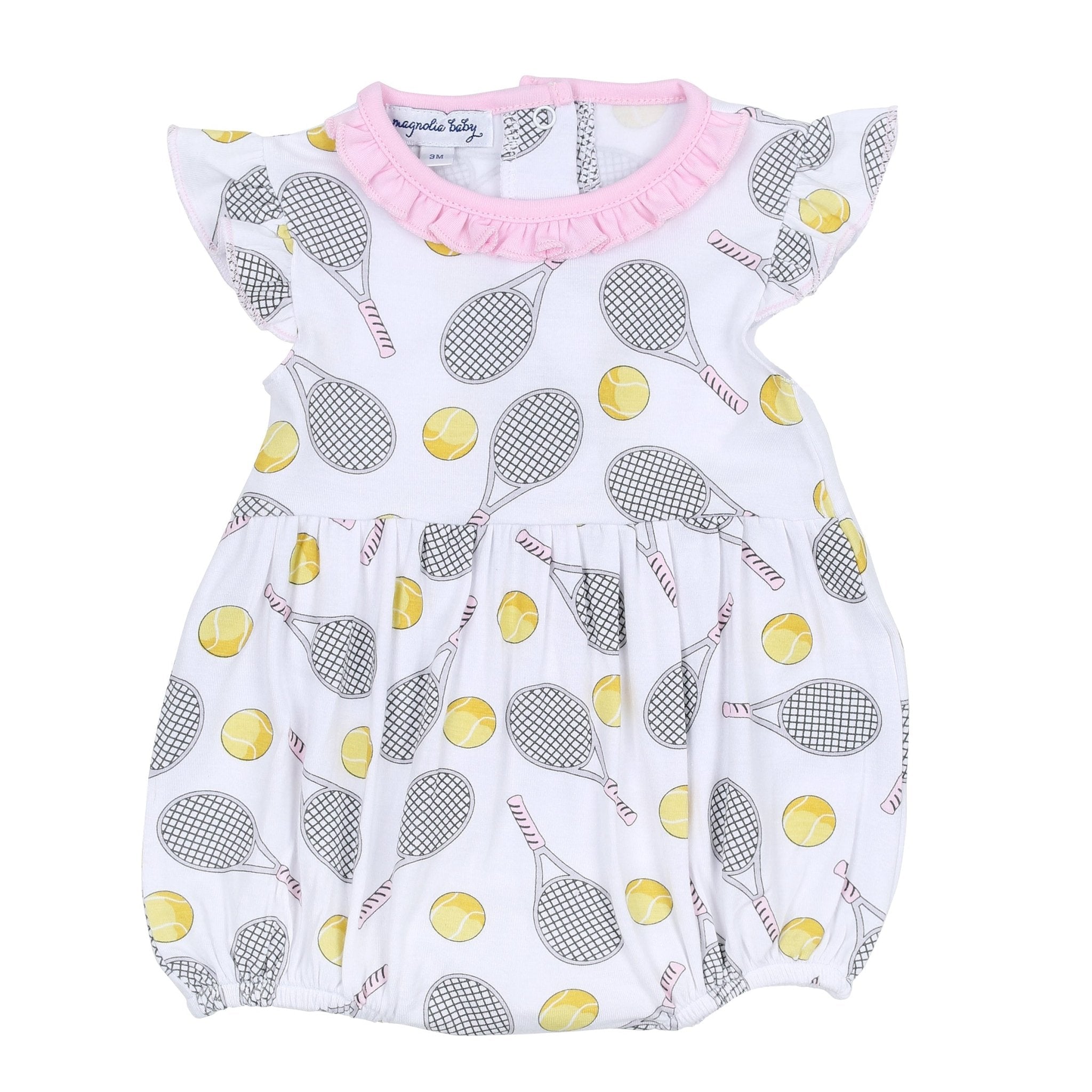 Tennis Anyone? Infant Flutters Bubble in Pink - Magnolia BabyBubble