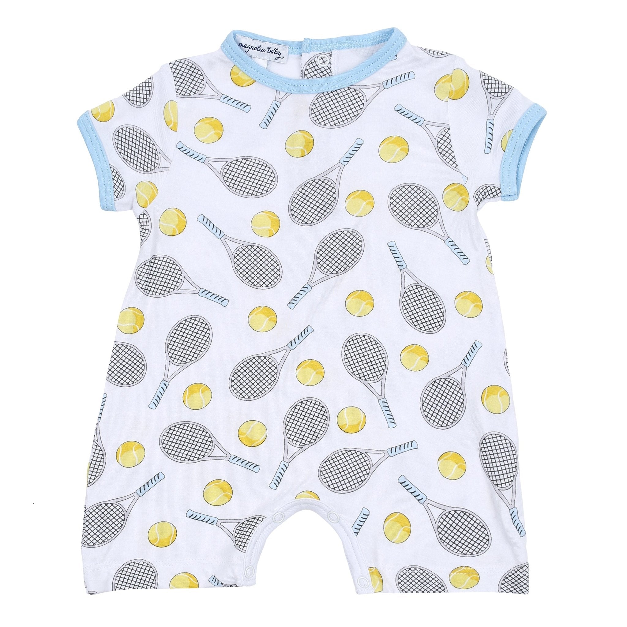 Tennis Anyone? Infant Short Playsuit in Light Blue - Magnolia BabyShort Playsuit