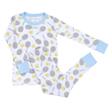  Tennis Anyone? Infant/Toddler Long Pajamas in Light Blue - Magnolia BabyLong Pajamas