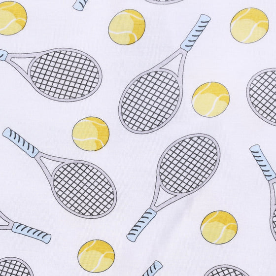 Tennis Anyone? Infant/Toddler Long Pajamas in Light Blue - Magnolia BabyLong Pajamas
