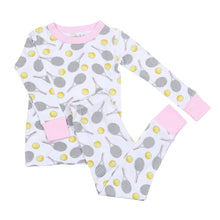  Tennis Anyone? Infant/Toddler Long Pajamas in Pink - Magnolia BabyLong Pajamas