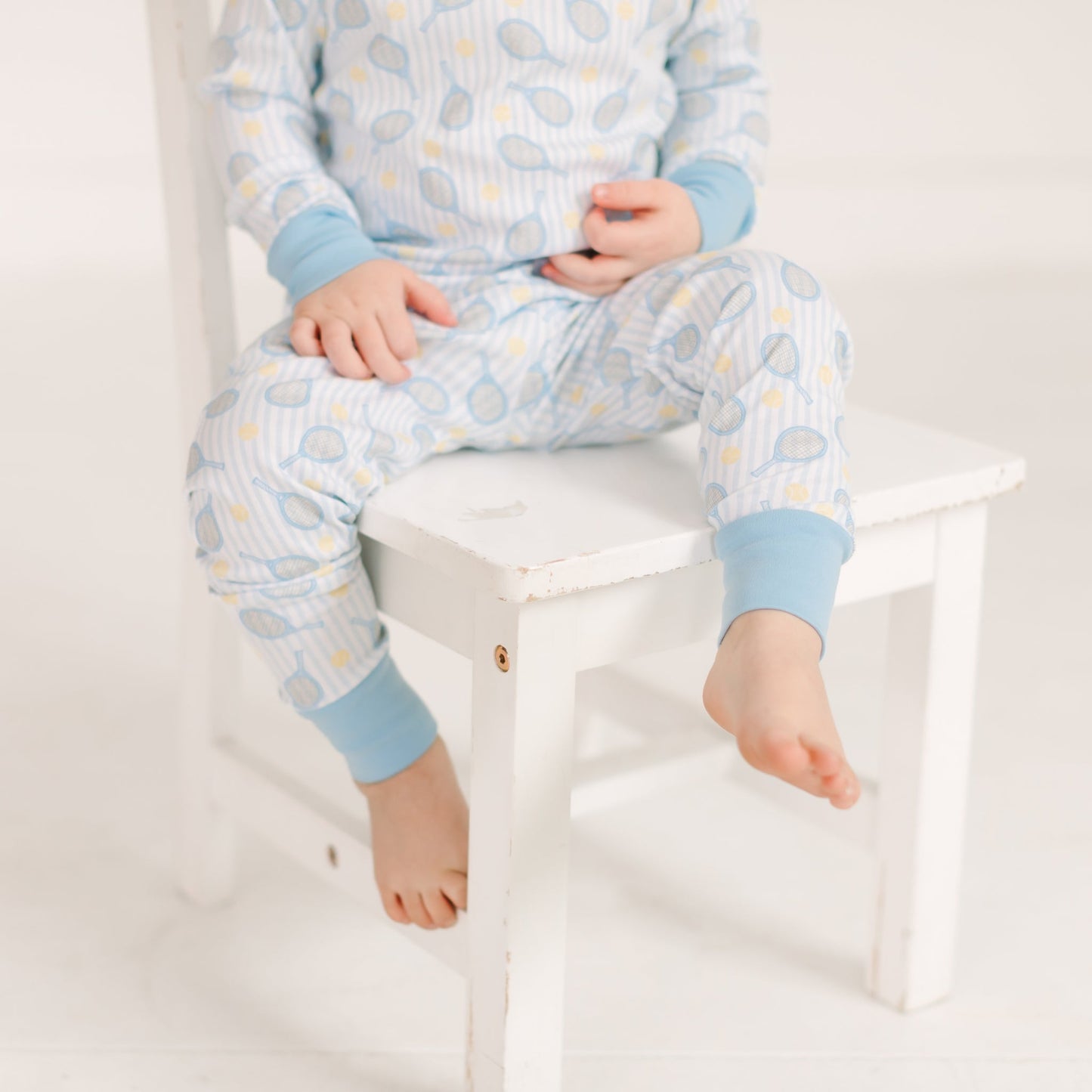 Tennis Star Long Pajamas - Light Blue - Magnolia BabyLong Pajamas