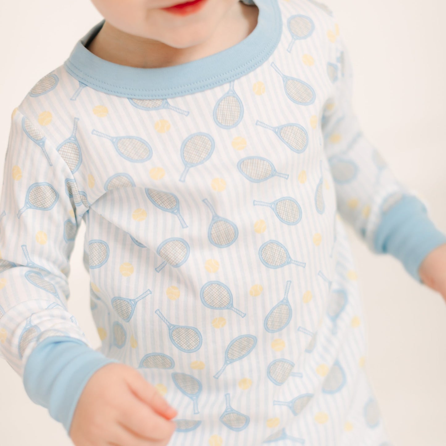 Tennis Star Long Pajamas - Light Blue - Magnolia BabyLong Pajamas