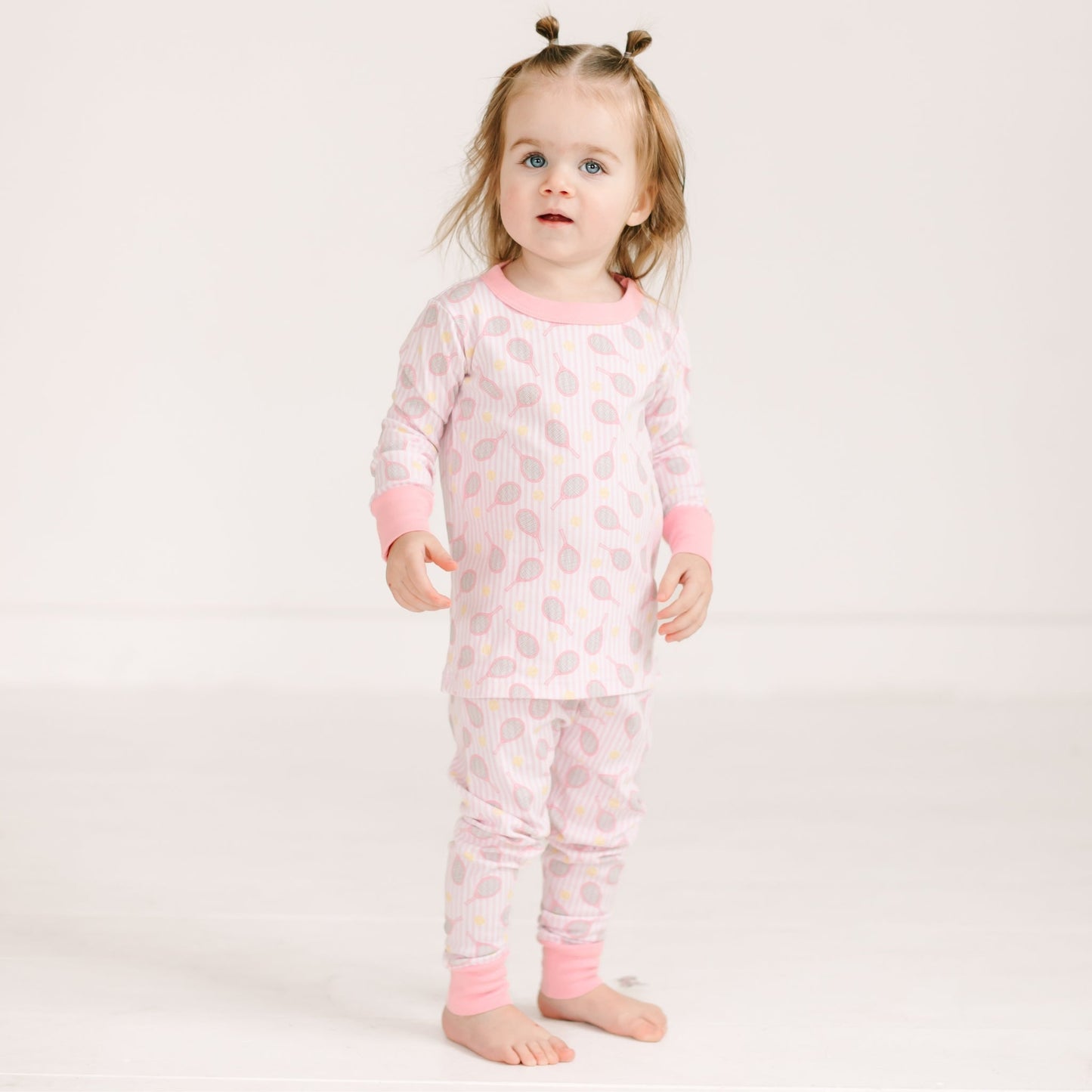 Tennis Star Long Pajamas - Pink - Magnolia BabyLong Pajamas
