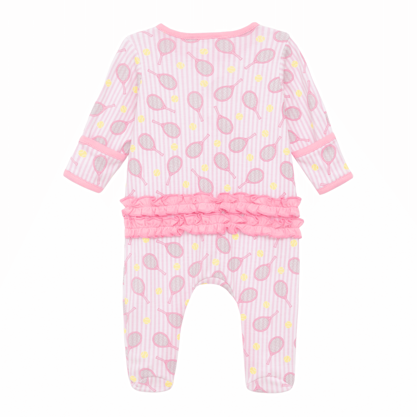 Tennis Star Ruffle Footie - Pink - Magnolia BabyFootie