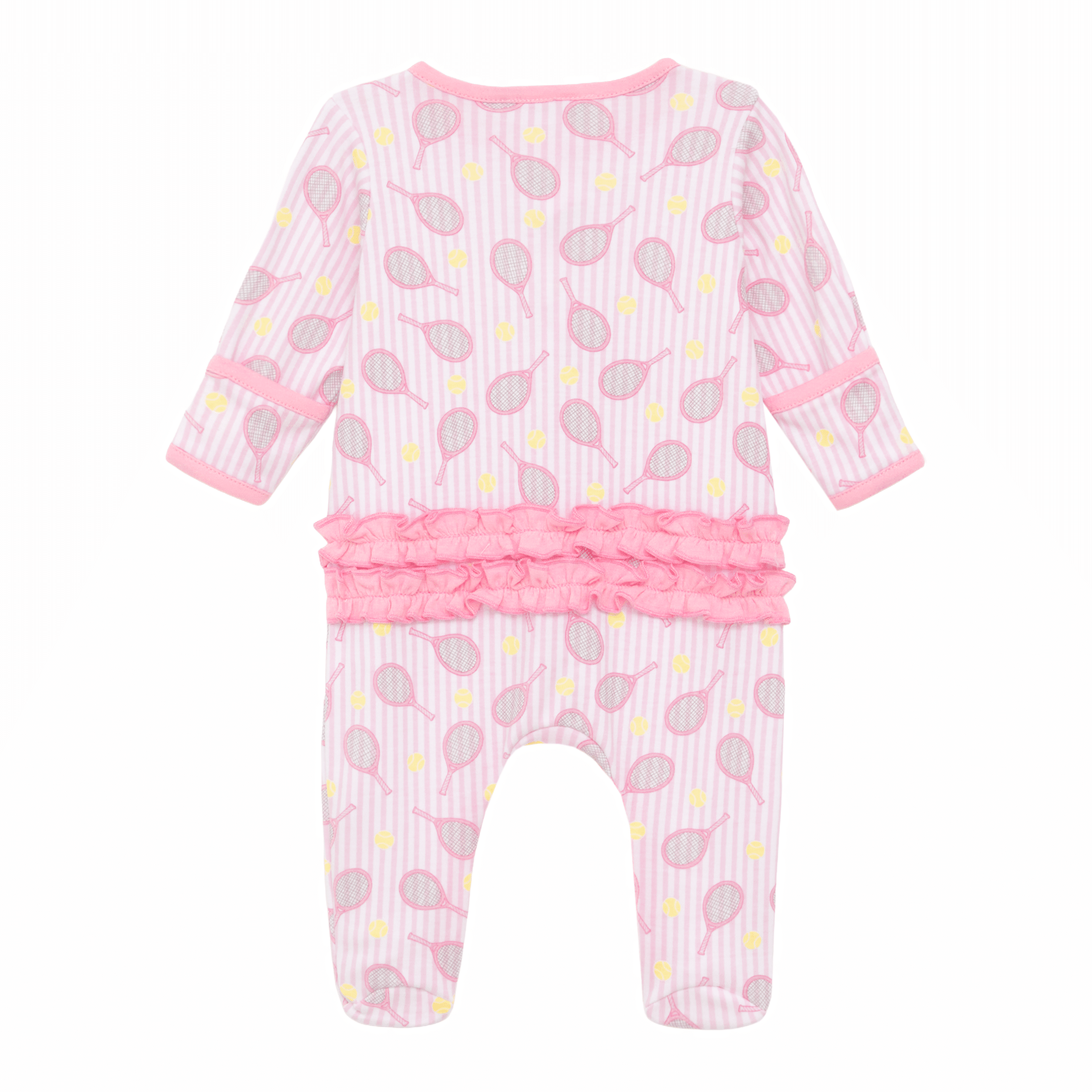 Tennis Star Ruffle Footie - Pink - Magnolia BabyFootie