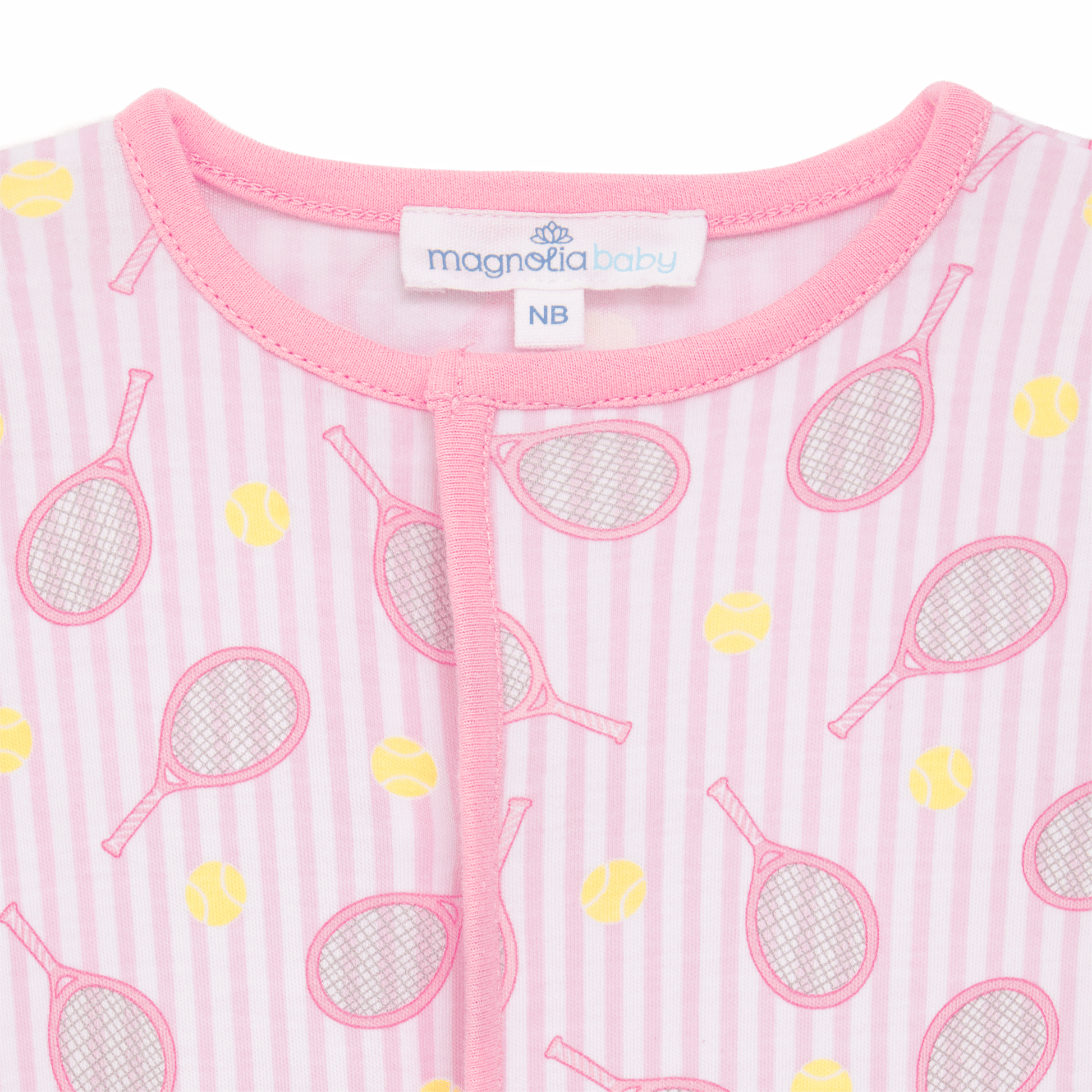 Tennis Star Ruffle Footie - Pink - Magnolia BabyFootie