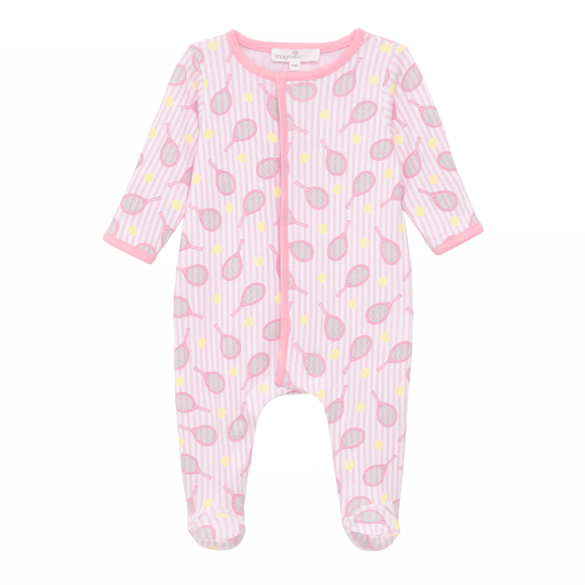 Tennis Star Ruffle Footie - Pink - Magnolia BabyFootie