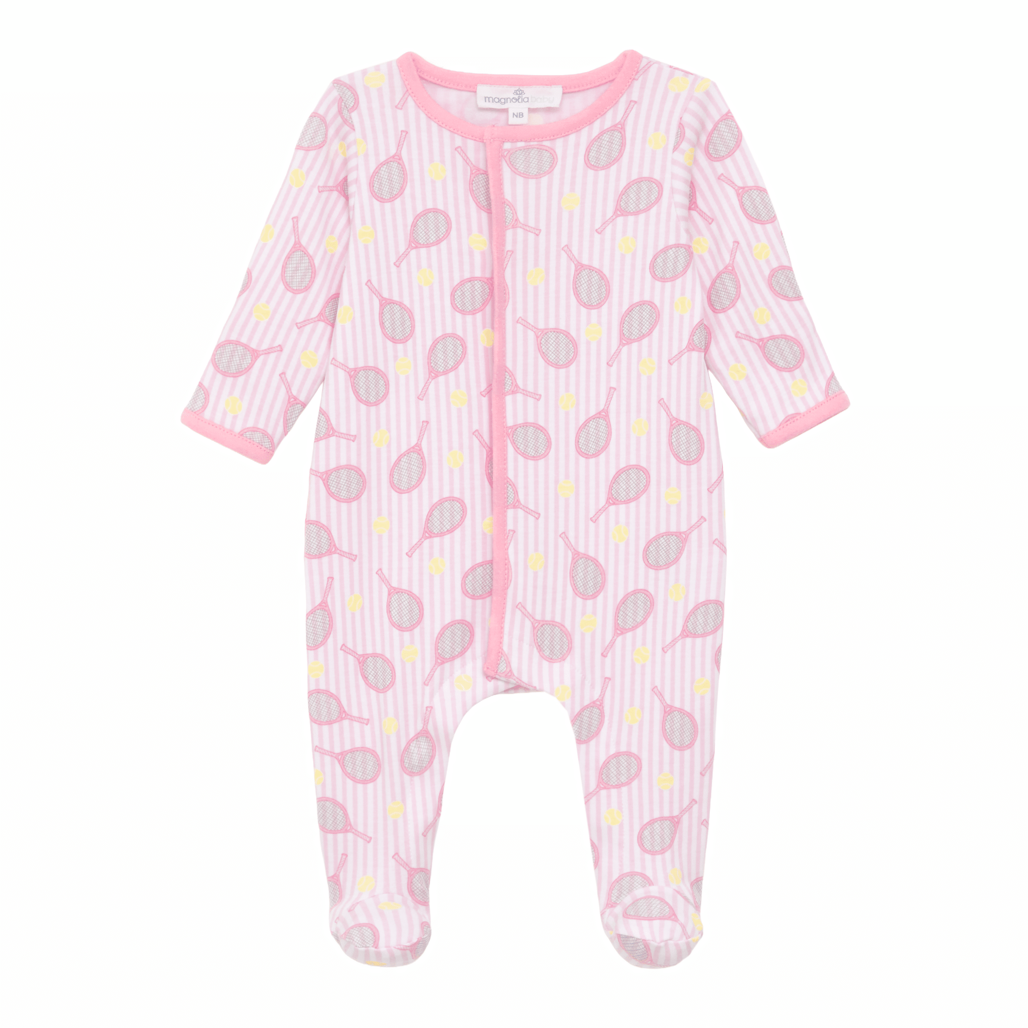 Tennis Star Ruffle Footie - Pink - Magnolia BabyFootie